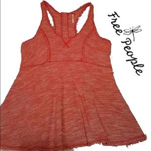 Free People Orange Racerback Tank Top sz Medium